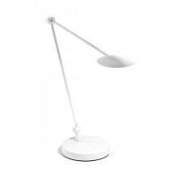 JOINT Stolní kancelářská lampa, 2 ramena, nastavitelný směr svícení, těleso kov, povrch bílá/černá, difuzor plast opál, LED 9,5W, teplá 3000K, 620lm, stmívatelné, 230V, IP20, rozměry 460x500mm.
