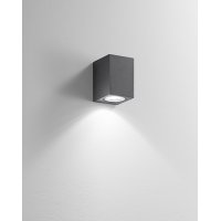 MONOLITE Nástěnné venkovní svítidlo, materiál kov, povrch černá antracit/bílá, difuzor sklo, pro žárovku 1x35W, GU10, 230V, IP65, tř.1, rozměry 70x100x80mm, svítí dolů.