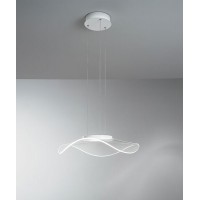 MEDUSA Závěsné svítidlo, těleso kov, povrch bílá mat, difuzor plast čirý, LED 30W, 2400lm, teplá 3000K, 230V, IP20, rozměry d=500mm, h=100mm, vč závěs kabelu h=1500mm, lze zkrátit.