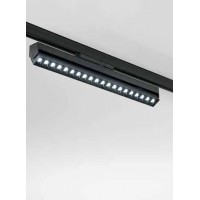 BINARIO Lištové svítidlo buňkové do 3F lišty, nastav. směr svícení, těleso hliník, povrch černá/bílá, LED 30W, 2083lm, přepín CCT teplá 3000K-neutr 4000K-denní 6000K, vyzař. úhel 43°, Ra82, 230V, IP20, tř.1, rozměry 550x110x40mm.