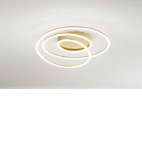 SPIRA Stropní svítidlo, těleso hliník, povrch metalická šedá/zlatá mat, difuzor plast opál, LED 63W, 3600lm, teplá 3000K, stmív., Ra80, 230V, IP20, tř.1, rozměry d=600mm, h=170mm.