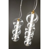 BUBBLES Závěsné svítidlo, lustr, těleso hliník, povrch broušená zlatá, dif plast opál, krycí sklo čiré, LED 24W/1920lm, 38W/3040lm, 50W/4250lm, teplá 3000K, 230V, IP20, tř.1, rozměry dle typu, vč závěs kabelu l=1500mm, lze zkr.