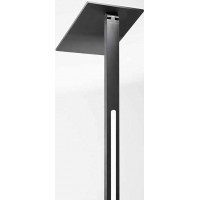 QUANDRA Stojací lampa, nast. směr svícení, těleso hliník, povrch černá/bílá, dif plast opál, LED 24W+10W, 2160lm+900lm, dotyk CCT teplá 3000K-denní 6000K, stmívání, 230V, IP20, tř.3, rozměry 190x240mm, h=1800mm.