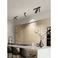 BAMBÚ Nástěnné nebo stropní bodové svítidlo, nast. směr svícení, těleso hliník, povrch bílá/černá, LED 10W/1120lm, 30W/3185lm, teplá 3000K, Ra90, 230V, IP20, tř.1, rozměry dle typu.
