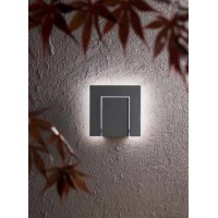 LEVA Nástěnné venkovní svítidlo, nepřímé svícení, nast. směr svícení, hliník, černá antracit/sv. šedá, difuzor plast opál, LED 12W, 960lm, CCT přepín teplota teplá 3000K-neutrální, Ra80, 230V, IP54, tř.1, rozměry 180x180x51mm.