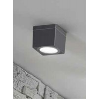 ÜP Stropní venkovní svítidlo, těleso hliník, povrch černá antracit/bílá mat/hnědá, difuzor sklo opál, pro žárovku 1x18W, GX53, 230V, IP65, tř.1, rozměry 86x86x72mm.