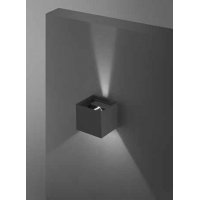 SHADOW Nástěnné venkovní svítidlo, těleso hliník, povrch černá grafit/bílá mat, difuzor sklo, LED 12W, 960lm, teplá 3000K, nast. vyzař, úhel, Ra80, 230V, IP54,  tř.1, rozměry 100x100x100mm, svítí nahoru/dolů.