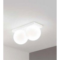DOT Stropní svítidlo, těleso hliník, povrch bílá/šedá/mosaz, difuzor sklo opál, LED 2x8W, 2x856lm, teplá 3000K, Ra90, 230V, IP40, tř.1, rozměry d=100mm, základna 100x210mm.