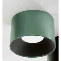 HOLE Stropní svítidlo, základna kov, povrch vnější zelená/černá, vnitřní černá, dif. plast opál, LED 24W/1920lm, 36W/2880lm, přepín. CCT teplá 2700K-neutr 4000K, stmív., Ra80, 230V, IP20, tř.1, rozměry dle typu.