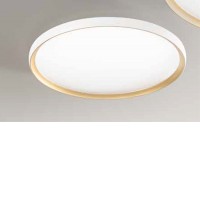 HALO Stropní svítidlo, základna kov, povrch vnější bílá/černá, vnitřní zlatá, dif. plast opál, LED 40W/3505lm, 45W/4437lm, přepín. CCT teplá 3000K-neutr 4000K-denní 6000K, stmív. TRIAC, Ra90, 230V, IP20, tř.1, rozměry dle typu.