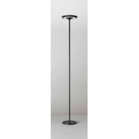 BALANCE Stojací lampa, těleso kov, povrch bílá/černá, difuzor plast opál, LED 25W, 2376lm, teplá 3000K, dotyk stmívání, Ra80, 230V, IP20, tř.3, rozměry d=270mm, h=1800mm, svítí nahoru/dolů.