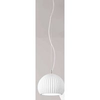 MINEA Závěsné svítidlo, základna kov, povrch bílá, stínítko sádra bílá, pro žárovku 1x40W, E27, 230V, IP20, tř.1, rozměry d=230mm, h=180mm, vč závěs kabelu s bílým textil úpletem l=1300mm, lze zkr.