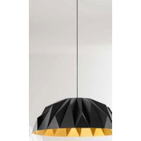PRISMA Závěsné svítidlo, lustr, těleso hliník, vnější povrch bílá/černá, vnitřní zlatá mat, dif plast, LED 20W, 1600lm, teplá 3000K, Ra80, 230V, IP20, tř.1, rozměry d=560mm, h=210mm, vč závěs kabelu l=1500mm, lze zkr.