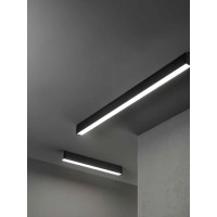 GRID Přisazené/závěsné svítidlo, materiál hliník, povrch bílá/ černá, dif plast opál, LED 20W/1520lm, 40W/3120lm, přepín CCT teplá 3000K-denní 6000K, stmív, UGR<22, Ra90, 230V, IP20, tř.1, rozměry dle typu