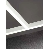 GRID Přisazené/závěsné svítidlo, spojka L, materiál hliník, povrch bílá/ černá, dif plast opál, LED 12W, 960lm, přepín CCT teplá 3000K-denní 6000K, stmív, UGR<22, Ra90, 230V, IP20, tř.1, rozměry 290x170mm.