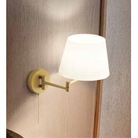 CRANE Nástěnné svítidlo, 2 nast. ramena, těleso kov, povrch hnědá/zlatá, stínítko textil hnědá/bílá, pro žárovku 1x35W, E14, IP20, tř.1, rozměry stínítka: d=200mm, h=140mm, lampy: 380x250mm.