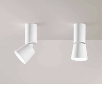 KONE Stropní bodové svítidlo, nast. směr svícení, základna kov, povrch černá/bílá, LED 10W, 900lm, teplá 3000K, vyzař. úhel 24°, Ra90, 230V, IP20, tř.1, rozměry d=70mm, h=150mm.