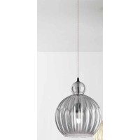 LIA Závěsné svítidlo, základna kov, povrch černá/mosaz, stínítko sklo kouřové/koňakové, pro žárovku 1x40W, E27, 230V, IP20, tř.1, rozměry dle typu, vč závěs kabelu l=1500mm, lze zkr.