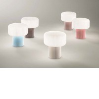 OTTY Stolní lampa, základna keramika, povrch modrá/hnědá/sv.šedá/růžová/šedobéžová, difuzor sklo opál, pro žárovku 1x28W, G9, 230V, IP20, tř.1, rozměry d=160mm, h=190mm.