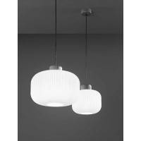 LUCERNA Závěsné svítidlo, těleso kov a keramika, povrch šedá, stínítko sklo opál, pro žárovku 1x40W, E27, 230V, IP20, tř.1, rozměry dle typu, vč závěs kabelu l=1500mm, lze zkr.