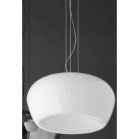 KAVE Závěsné svítidlo, základna kov, povrch černá/bílá, stínítko sklo bílé opál/kouřové, LED 20W, 1600lm, teplá 3000K, stmív., Ra80, 230V, IP20, tř.1, rozměry d=380mm, h=242mm, vč závěs kabelu l=1500mm, lze zkr.