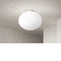 SATURNO Stropní svítidlo, základna kov, povrch bílá, difuzor sklo opál, pro žárovku 2x60W, E27, 230V, IP20, tř.1, rozměry d=400mm, h=330mm.