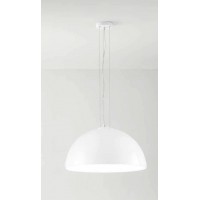 BELL Závěsné svítidlo, těleso kov, povrch bílá, stínítko sklo opál lesk, pro žárovku 1x60W, E27, 230V, IP20, tř.1, rozměry d=500mm, h=250mm, vč závěs kabelu l=1500mm, lze zkr.