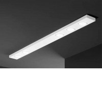 BOTTONE Stropní nebo nástěnné svítidlo, těleso hliník, povrch bílá/hnědá/matný, pro žárovku 5x15W, GX53, 230V, IP20, tř.1, rozměry 1200x25x100mm.