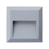 RADIX Nástěnné venkovní svítidlo, těleso plast, povrch šedostříbrná, difuzor plast opál, LED 1,5W, neutrální 4000K, 80lm, 230V, IP65, tř.2, 125x125x27mm, svítí dolů