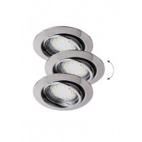LITE SADA 3ks - Podhledové bodové svítidlo, výklopné, nastav. směr svícení, těleso kov, povrch bílá/chrom/bronz, pro žárovku 50W, GU10, 230V, IP40, tř.2, rozměry d=86mm.