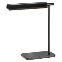 HORUS Stolní kancelářská lampa, těleso kov, povrch černá, stínítko kov černá, LED 7W, přepín teplota CCT teplá 3000K, neutrální 4000K, denní 6500K, 530lm, dotyk stmív. 230V, IP20, tř.2, rozměry 290x325mm.