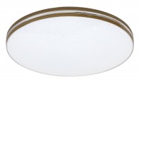 OSCAR Stropní přisazené svítidlo, těleso kov, povrch bílá, dřevo ořech, nebo chrom, difuzor plast opál, efekt hvězdné oblohy, LED 18W, 1350lm, teplá 3000K/neutrální 4000K, 230V, IP20, tř.1. rozměry d=350mm, h=60mm.