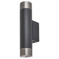 ZIRCON Nástěnné svítidlo, těleso kov, povrch černá mat a chrom, pro žárovku 2x5W, GU10, 230V, IP20, tř.1, rozměry d=52mm, h=235mm, svítí nahoru/dolů.