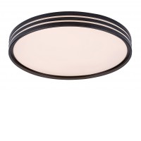 EPORA Stropní svítidlo, těleso kov, povrch černá, difuzor plast opál, LED 25W, teplá 3000K, 1120lm, 230V, IP20, tř.1, rozměry d=390mm, h=70mm, svítí nahoru/dolů.