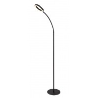 RADER Stojací lampa, nastav směr svícení, těleso kov, povrch černá mat, difuzor plast opál, LED 11W, teplá 3000K, 570lm, dotyk. stmívání, 230V, IP20, tř.2, rozměry d=220mm, h=1330mm.