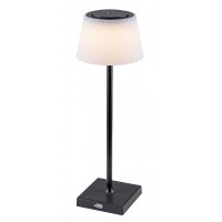 TAENA 4W, IP44, CCT, USB na baterie Stolní lampa na baterie, těleso kov, povrch černá/stříbrná, stínítko plast bílá, LED 4W, přepín teplota CCT teplá 3000K, denní 5000K, 200lm, stmívatelné dotyk, IP44, tř.3, rozměry d=130mm, h=380mm, vč kable s USB konektorem.