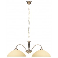 REGINA Závěsné svítidlo, lustr, těleso kov, povrch bronz, stínítko sklo krémová, pro žárovku 2x60W, E27, 230V, IP20, tř.1, rozměry 690x270mm vč. závěs řetězu l=900mm, lze zkrátit.