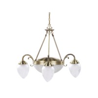 ANNABELLA Závěsné svítidlo, základna kov, povrch mosaz zlatá lesk, difuzor sklo mat s broušeným vzorem, pro žárovku 3x40W E14 + 2x60W E27, 230V, IP20, tř.1. rozměry d=700mm h=600mm, včetně závěsu h=1100mm, lze zkrátit