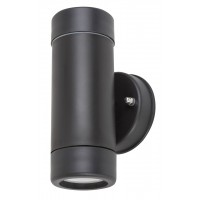 MEDINA Nástěnné venkovní svítidlo, těleso plast černá mat, pro žárovku 2x10W, GU10, 230V, IP44, tř.2, rozměry d=80mm, h=160mm, svítí nahoru/dolů.