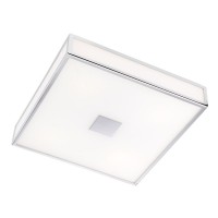 INFO EGO 380MM Stropní stropní svítidlo, základna kov, povrch chrom lesk, difuzor psklo opál, pro žárovku 4x52W, E27, 230V, IP44, rozměry: d=380mm, l=380mm, h=73mm