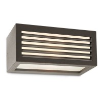 BRICK Stropní svítidlo se žaluzií, těleso hliník, povrch šedočerná, nebo hnědorezavá, difuzor plast, opál, pro úspornou žárovku 1x15W, E27, IP54, tř.1, 250x110x103mm