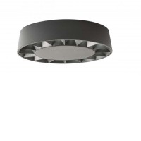OKU Stropní venkovní svítidlo, těleso hliník, povrch bílá/tmavě šedá, krycí plast čirý, LED 12W, teplá 3000K, 956lm, Ra80, 230V, IP65, rozměry d=176mm, h=40mm.