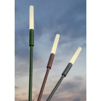 TORCH Sloupkové svítidlo, pro osvětlení záhonů s bodcem, těleso hliník, barva tmavě šedá/rezivá/tmavě zelená, difuzor plast opál, LED 1,5W, teplá 3000K, 80lm, 24V, IP65, tř.3, rozměry d=18mm, výška dle typu.