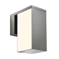 KUB Nástěnné venkovní svítidlo, nast. směr svícení, těleso hliník, povrch tmavě šedá, dif plast opál, LED 24W, teplá 2700K/1353lm, 3000K/1478lm, Ra90, 230V, IP54, tř.1, rozměry 100x214x158mm, svítí nahoru/dolů.
