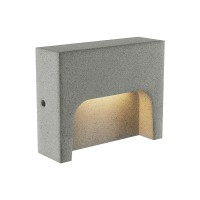 SASHI Nástěnné venkovní svítidlo, těleso beton, povrch slonová kost/tm. šedá/ hliněná, dif sklo opál, LED 6W, teplá 2700K/305lm, teplá 3000K/336lm, Ra80, 230V, IP65, tř.1, rozměry 150x120x46mm, svítí dolů.