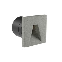 BAST Vestavné venkovní svítidlo do stěny, těleso beton, povrch slonová kost/tmavě šedá, LED 2,5W, teplá 2700K/78lm, teplá 3000K/81lm, vyzař. úhel 40°, Ra90, 230V, IP65, rozměry 100x100x90mm, svítí dolů.