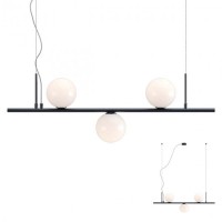 TALIS Závěsné svítidlo, těleso kov, povrch broušený bronz/černá mat, difuzor sklo opál, pro žárovku 3x28W, E14, 230V, IP20, tř.1, rozměry 850x340mm, vč závěsu l=1200mm, lze zkrátit.