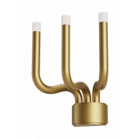 LUXOR Nástěnné svítidlo, základna kov, povrch zlatá lesk/červená lesk, dif plast opál, LED 12W, teplá 3000K, 1063lm, stmív. TRIAC, Ra93, 230V, IP20, tř.1, rozměry 255x315x205mm.
