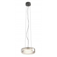 SOLERA Závěsné svítidlo, základna kov, povrch černá, dif plast opál, stínítko sklo kouřové, LED 24W/1731lm, 36W/2347lm, přepín CCT teplota teplá 3000K/neutr 4000K, Ra94, 230V, IP20, tř.1, rozměry dle typu.