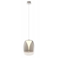 DROP Závěsné svítidlo, základna kov, povrch chrom/černá, difuzor plast opál, stínítko sklo čiré/kouřové, LED 6W/420lm, 8W/560lm, 15W/1050lm, teplá 3000K, Ra80, 230V, IP20, tř.2, rozměry dle typu.